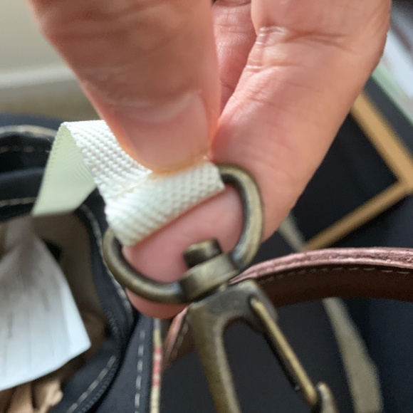 LL Bean Boat and Tote Bag Piaid with Leather Handles Mini Tote Vintage - Picture 11 of 13